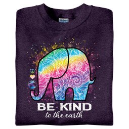 Colorful elephant t-shirt in heather blackberry