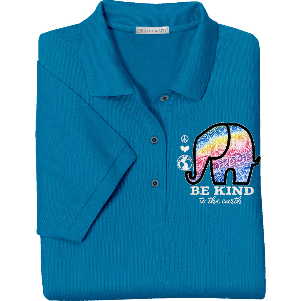 Polo Shirt with colorful applique elephant