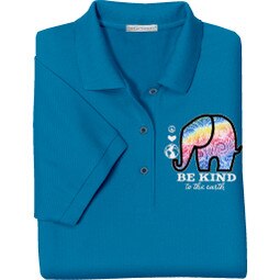 Polo Shirt with colorful applique elephant