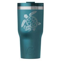 Earth Day Tumbler with etched sea turtle